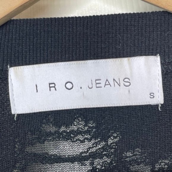 IRO JEANS | Black Darrell Distressed Jersey Tee | Size S - Picture 6 of 10